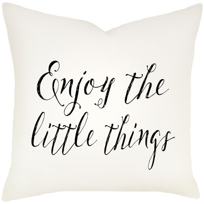 Enjoy the Little Things Cotton Throw Pillow