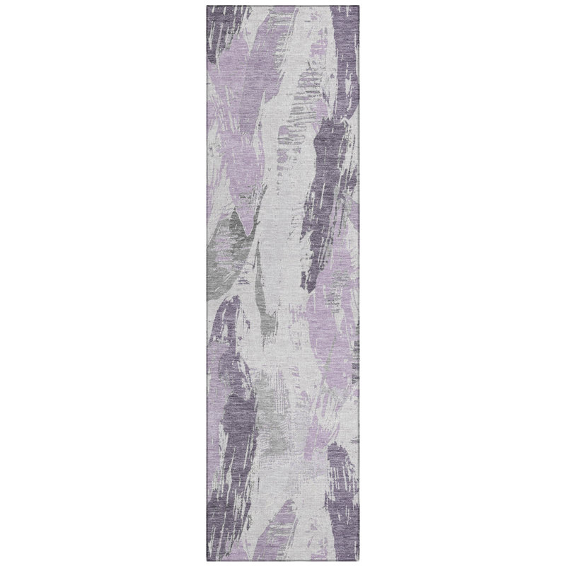 Tapis lavande intérieur / extérieur lavable à la machine Claudian ACN1599, Tapis de couloir 2 pi 3 po x 7 pi 6 po