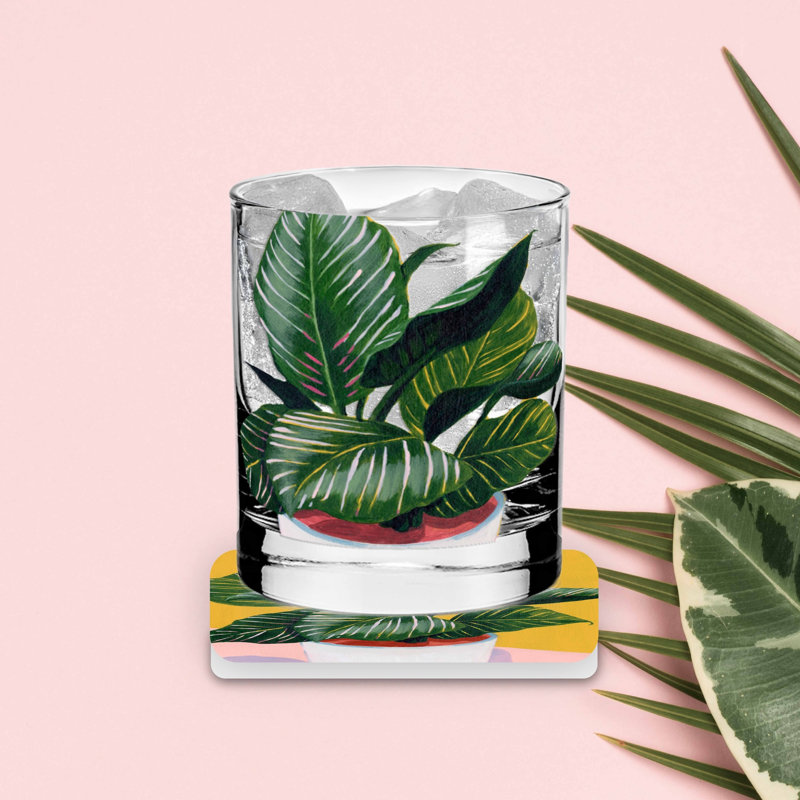  Calathea Calm - Ensemble de bougies et sous-verres agrumes et noix de coco