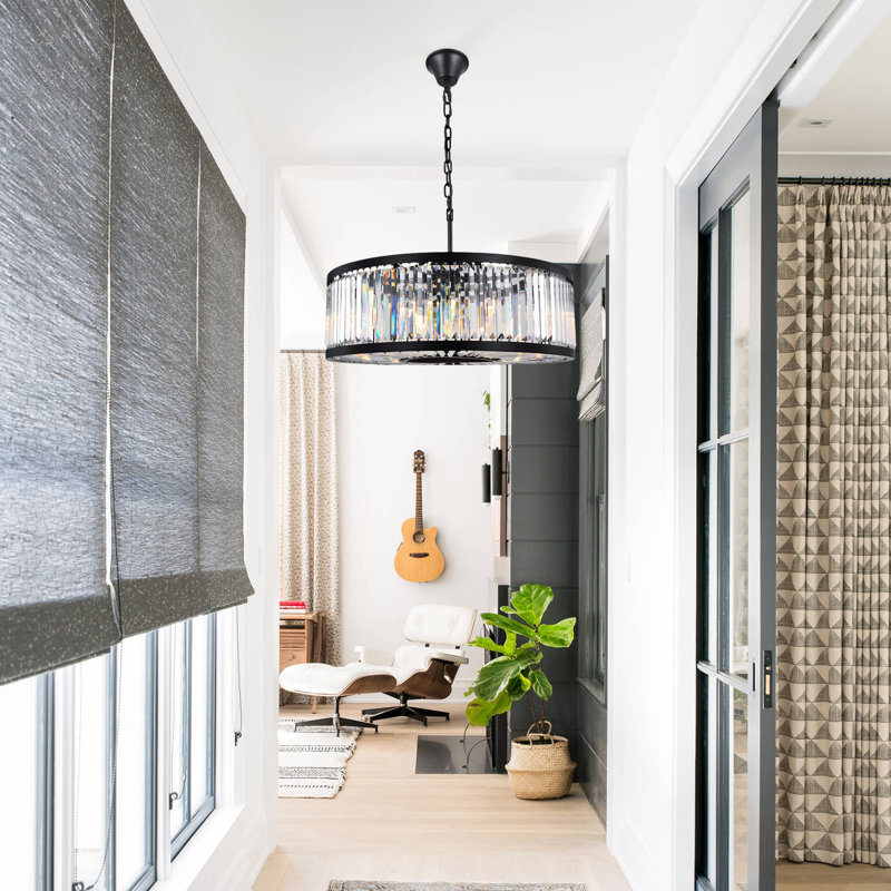 Tyesa 6 - Light Dimmable Drum Chandelier