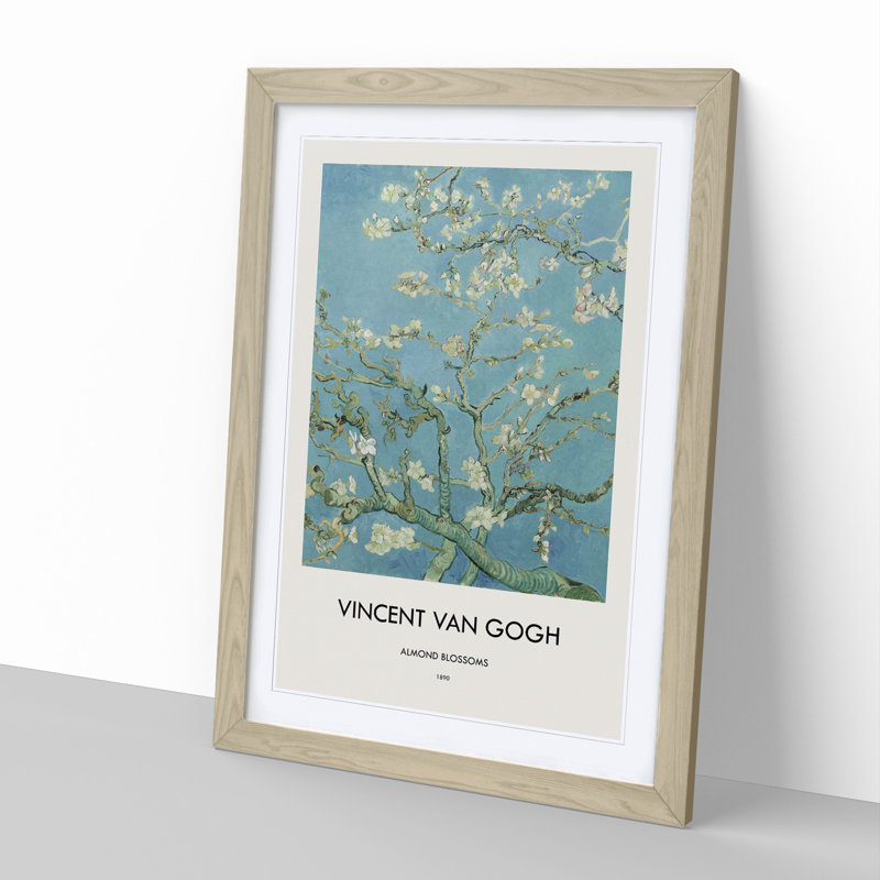 Almond Blossom Brancehs Vol.1 by Vincent Van Gogh - Picture Frame Painting, Oak Framed, 36cm H x 27cm W x 2cm D
