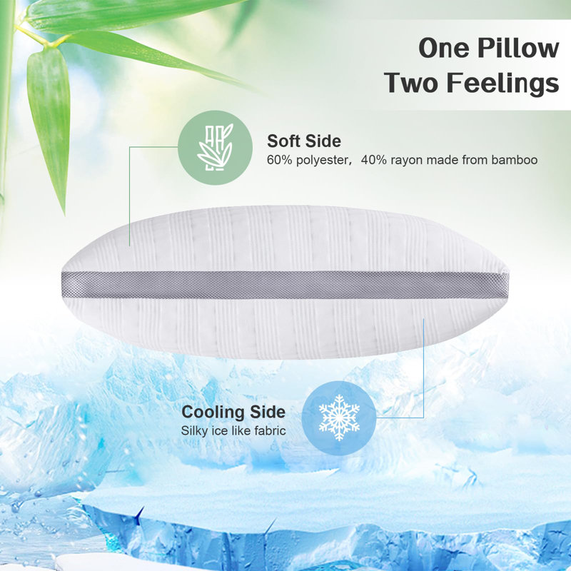 Queen Size Cooling Memory Foam Pillows with Adjustable Fill