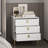 21.3" Tall Modern Nightstand, 19.6'' Wide White Bedside Table W/3 Storage Drawers