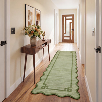 Modern Border Washable Area Rug for Living Room Bedroom Hallway