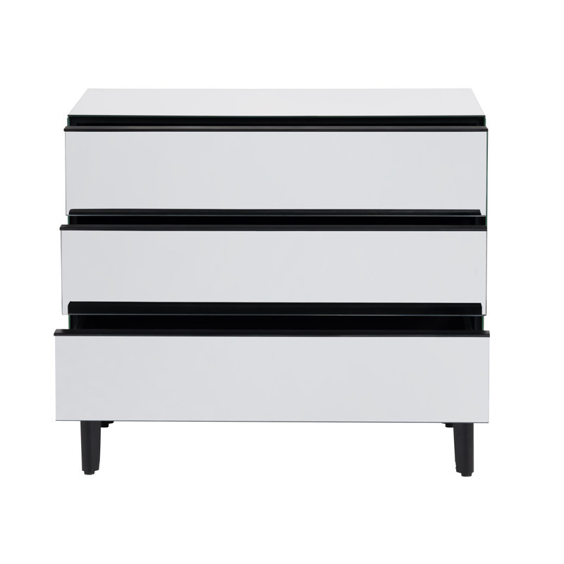 3 Drawer Mirror Accent Chest