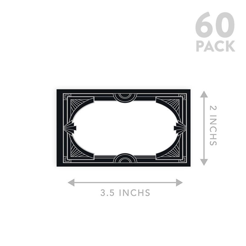 Cartes de place Art déco pour tables de fête de mariage, places assises pour porte-nom, paquet de 60