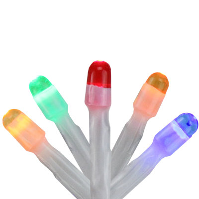 Set of 150 Multi-Color LED Swag Christmas Lights - 7.5 ft White Wire