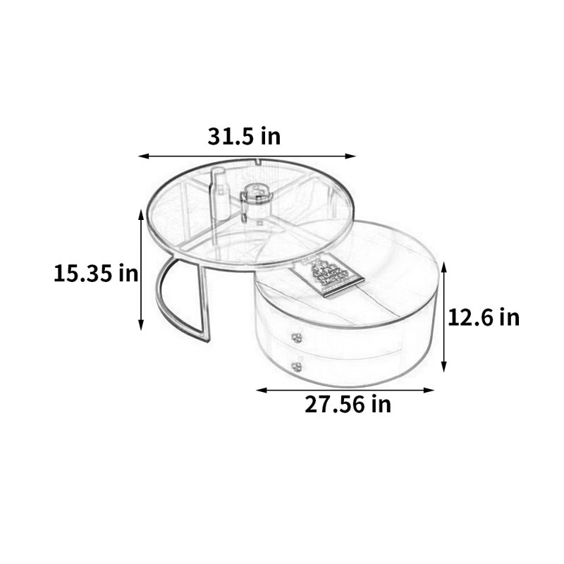 Modern Simple Nesting Glass Coffee Table