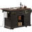 54.9" Kitchen Island with Drop Leaf, Power Outlet, Kitchen Storage Cart with 4 Door Shelves, Cross Barn Doors & Visual Glass Door-126487116
