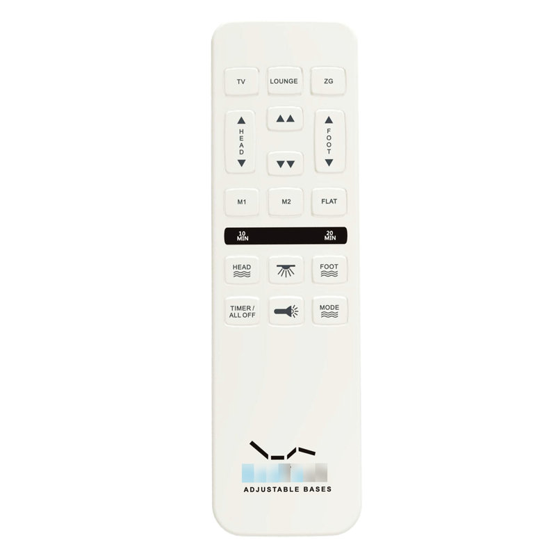 Queen Size Adjustable Bed Bt3000 - Head And Foot Adjustment With Wireless Remote, Programmable Memories, 2 Ports, , 3 Preset Positions, Massage Vibration Modes, Led Lights, Battery Supply, Legs Blue