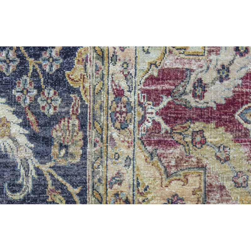 Hand-Knotted High-Quality Red and Black Area Rug