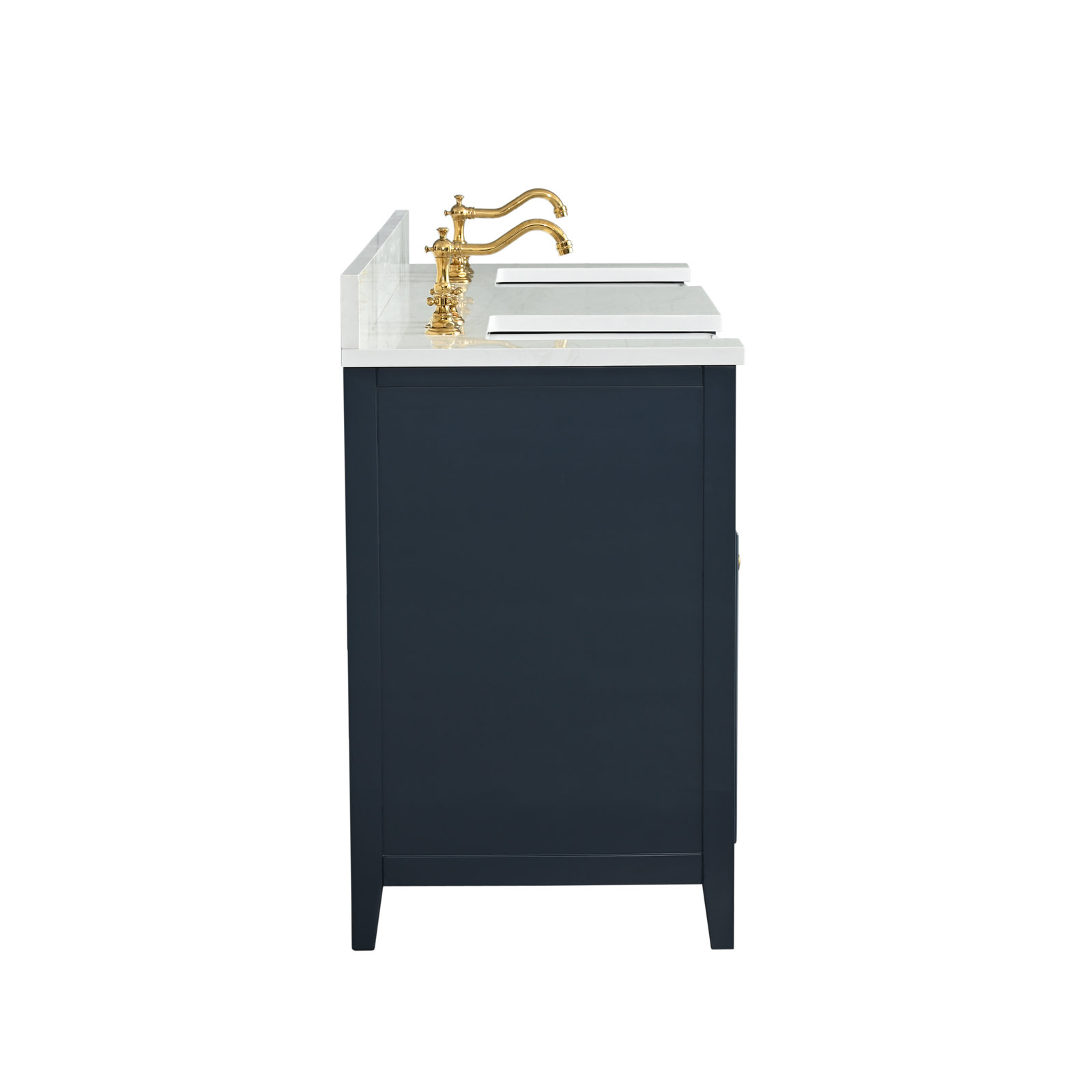 Aisa 72" Double Bathroom Vanity, Indigo Blue/Brushed Gold