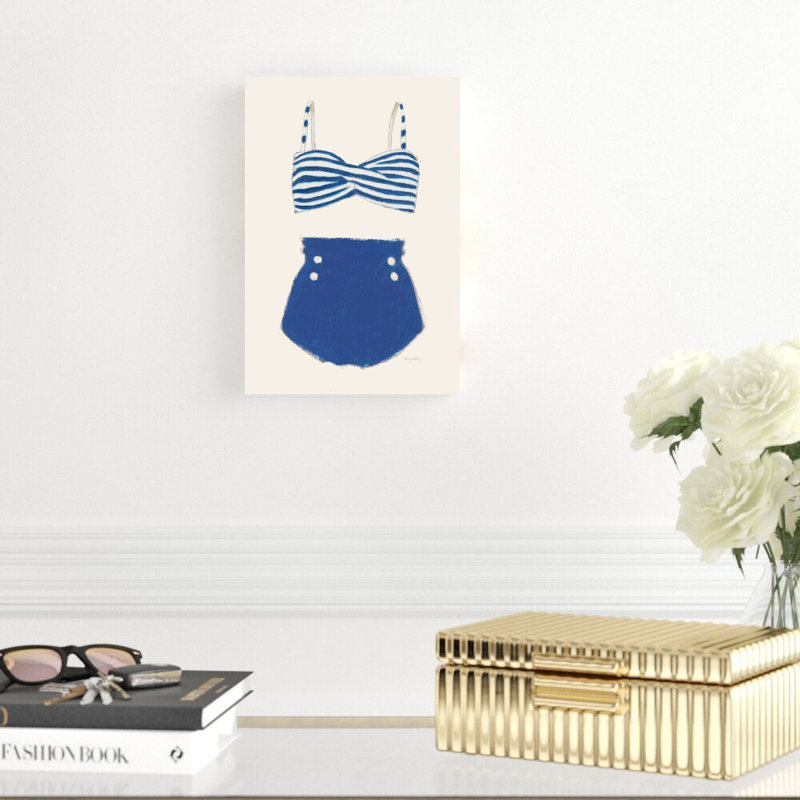 Maillots de bain rétro II - Peinture, H 12 po x l 8 po, Non, Toile tendue