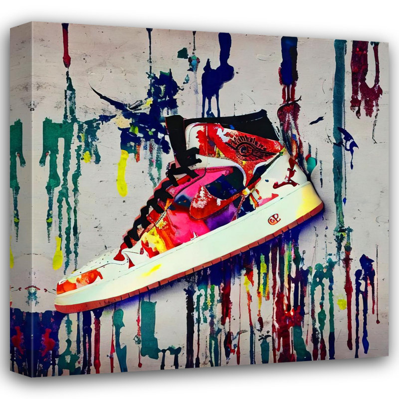«Air Jordan 1» par Stephen Chambers, impression sur toile tendue, L 15 po x H 15 po
