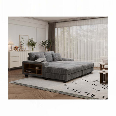 Corduroy Fabric Sleeper Combination Sofa