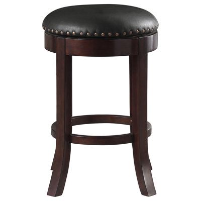Aboushi Backless Swivel Stool Brown (Set Of 2)