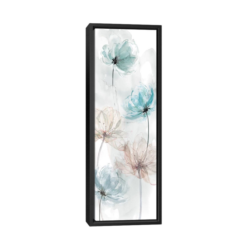 « transparent rain i », reproduction d’art sur toile, H 36 po x l 12 po x P 1,5 po, Cadre noir