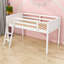 Lit mezzanine simple en bois avec échelle-3150999