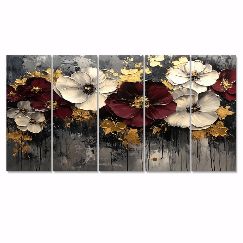 Art mural Gopp - coquelicots, H 32 po x l 80 po, 5