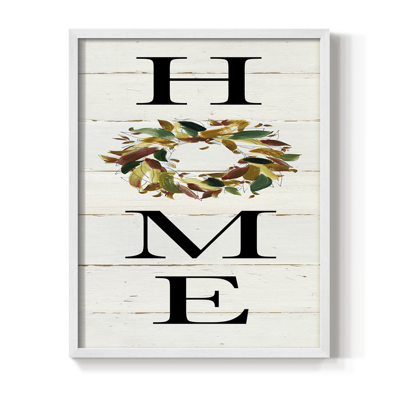 Reproduction encadrée de couronne Home Home - bois massif, H 11 po x l 9 po, Blanc