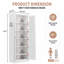 Armoire de rangement de 72 po de hauteur avec 5 tablettes réglables
