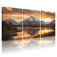 Ensemble de 3 toiles murales représentant un coucher de soleil sur un paysage de montagne-646948510