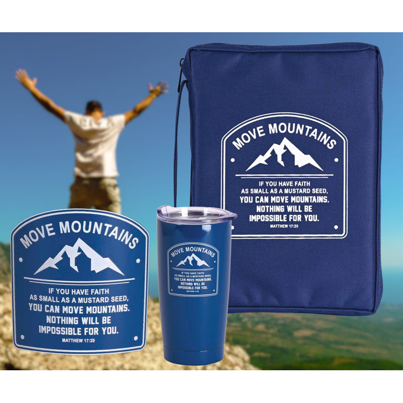 Tumbler Move Mountains Navy 20 Oz