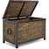 ClickDecor Wilson Farmhouse Wicker Storage Trunk, 30” Wide, Acacia Wood, Metal Handle, Safety Hinge