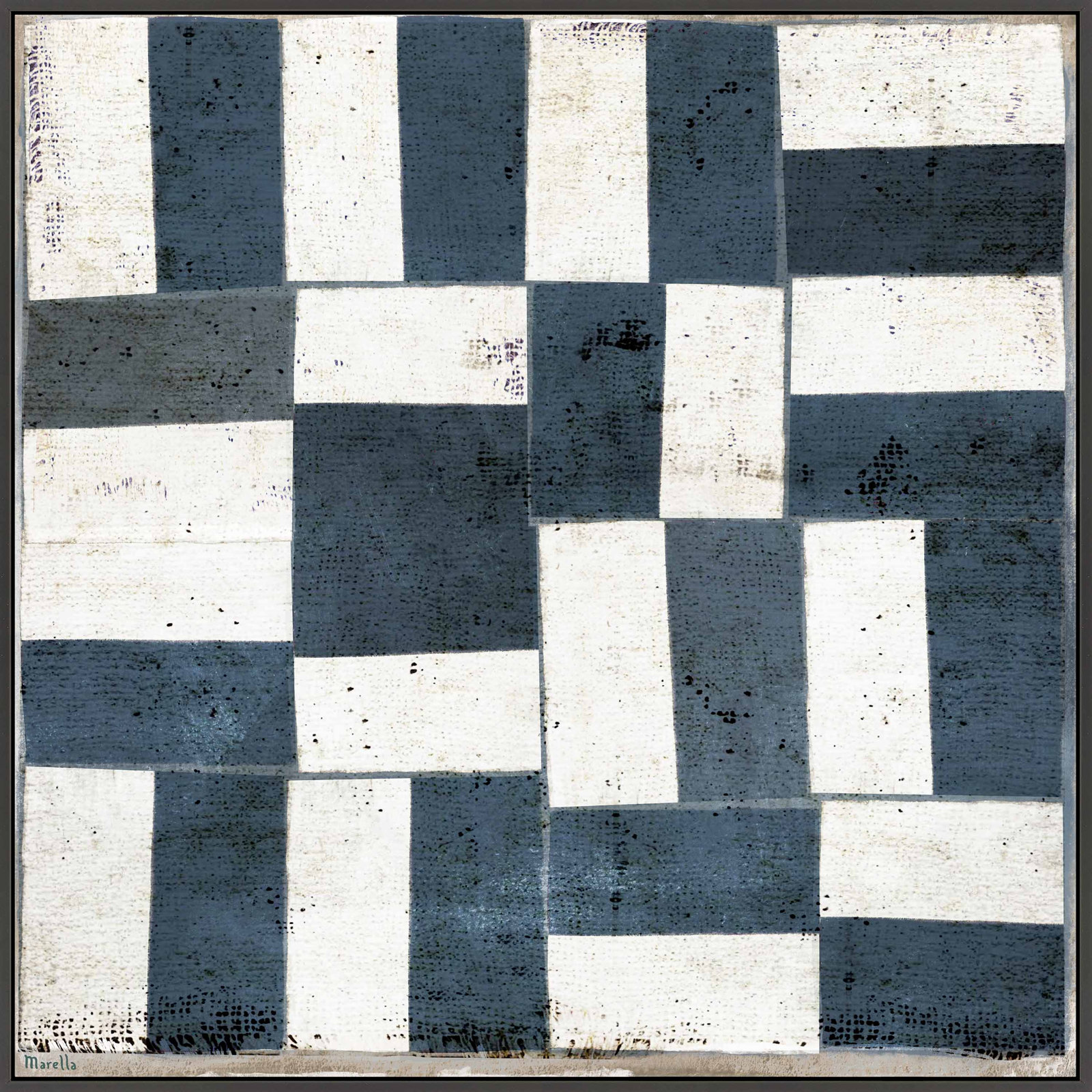 Patchwork 5 by Marco Marella for Studio M - Framed Wall Art, 36" H x 36" W, Canvas, Black
