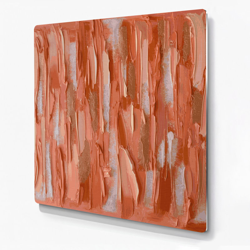 «Lyrical Abstraction 77», art mural en métal brun, H 16 po x l 16 po