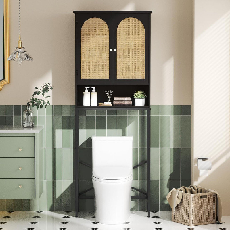 Brancon Freestanding Over The Toilet Storage, Black