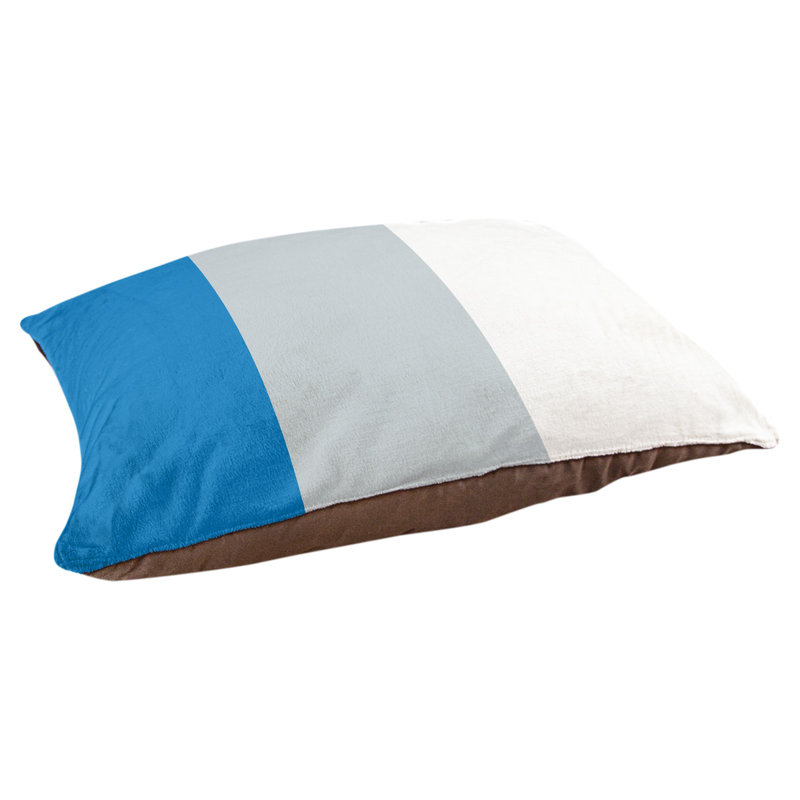 Pet Bed, Medium (18" L x 28" W), Blue/Silver/White