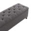 Banc de rangement avec repose-pieds 47,5 po, capitonné en lin avec charnière de sécurité, repose-pieds de soutien de 500 lb pour le salon, le vestibule, le couloir-2037616996