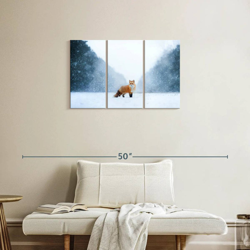 Red Fox In The Snow, 20" H x 33" W