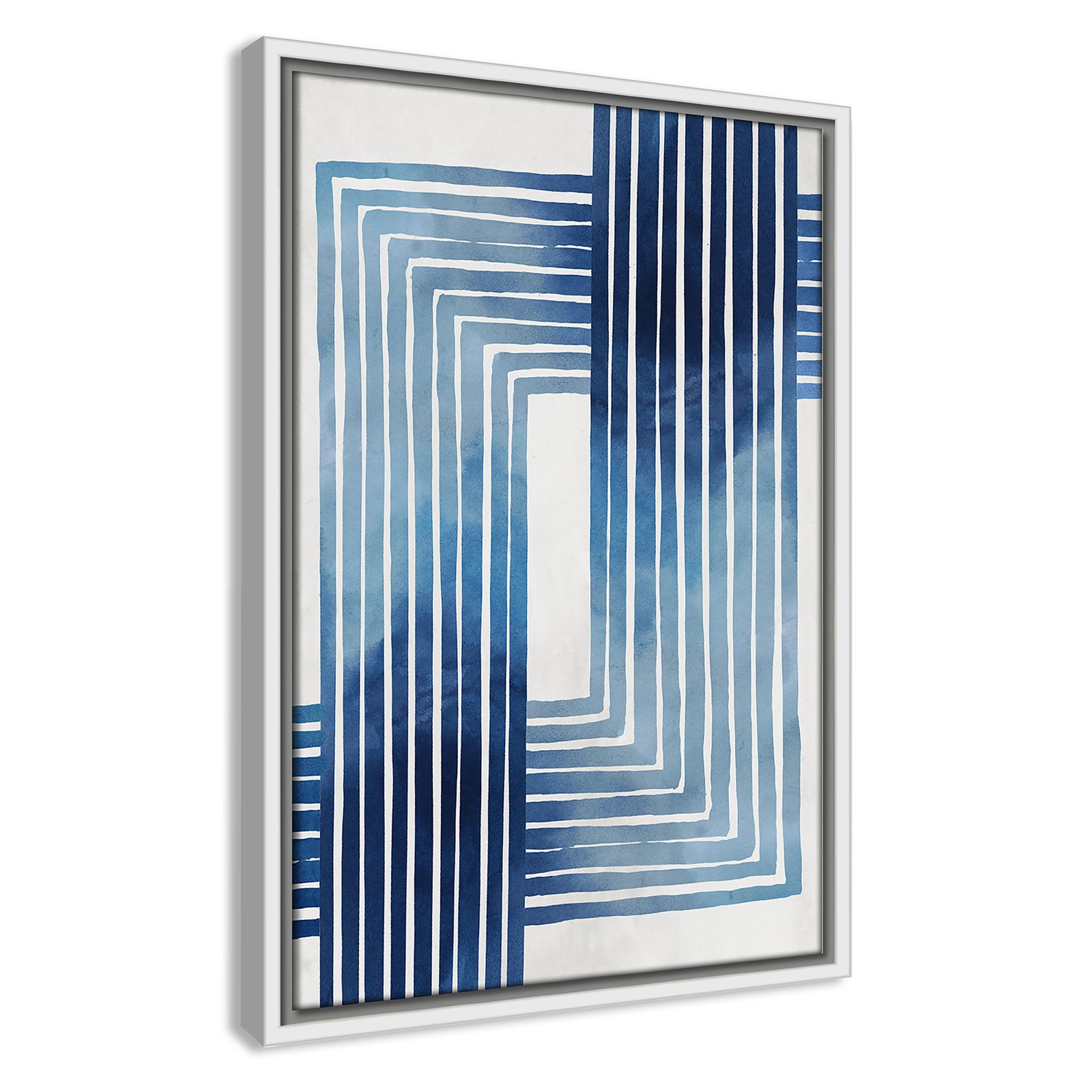 Lanny "In Unison" Painting by Eva Watts, 19.5" H x 13.5" W x 2" D, White Framed Canvas