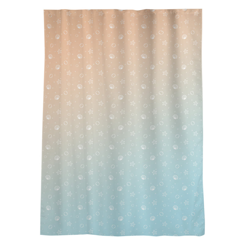 Panneau de rideau simple avec passe-tringle coquillage Fazio, Bleu / orange