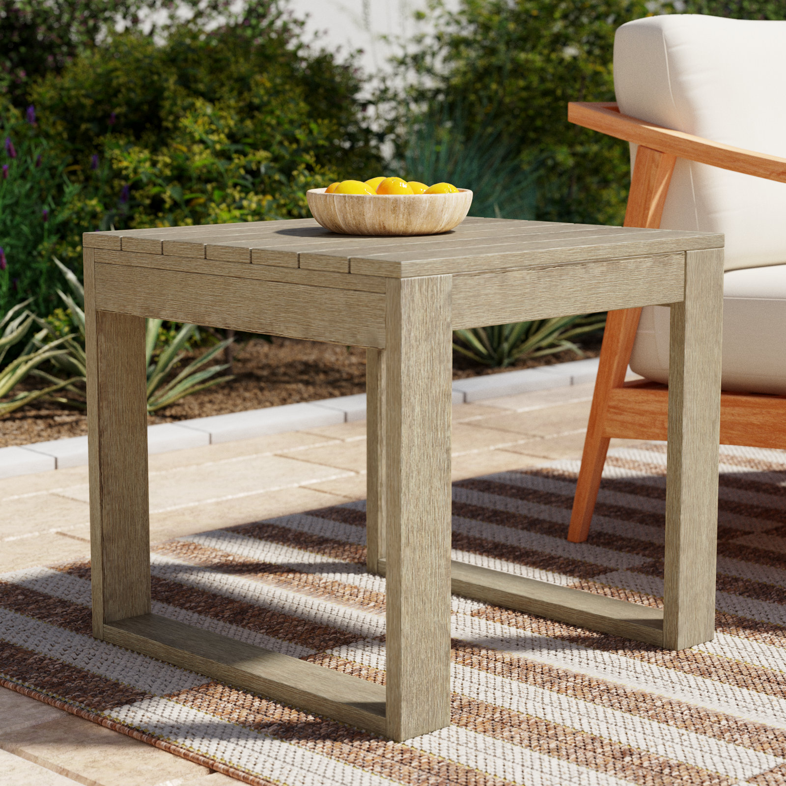 Cove Solid Eucalyptus Wood Outdoor Side Table