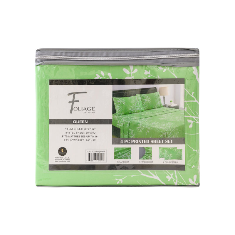 Light Blue and White Twin Microfiber Sheet Set