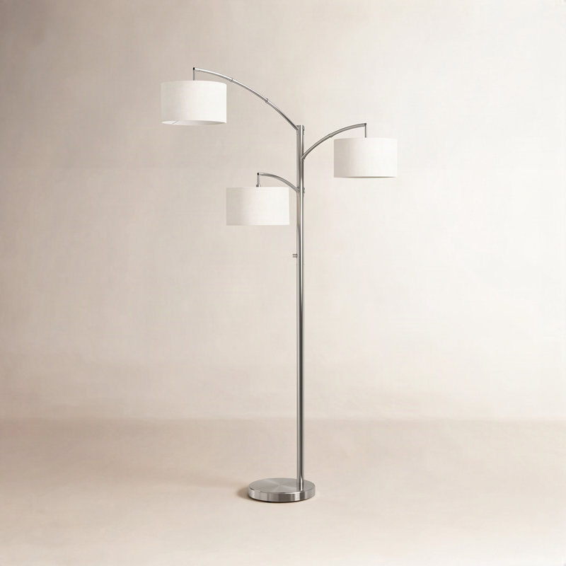 Atelier 82'' Tree Floor Lamp, White, Brushed Steel