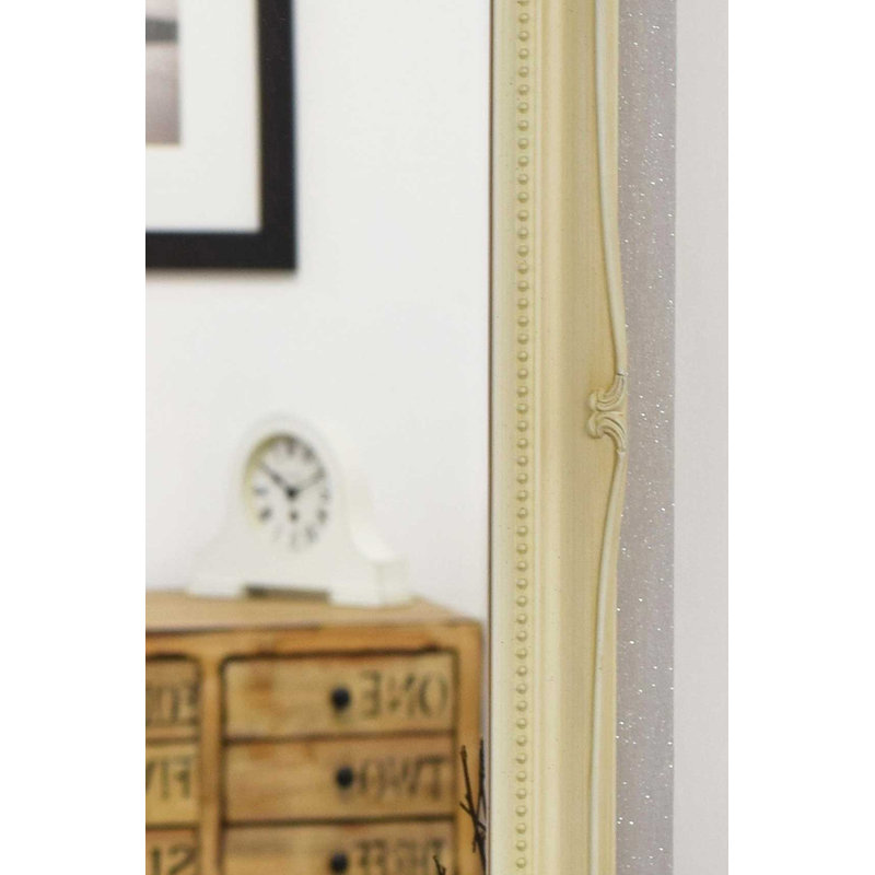 Alexandro Wood Flat Mirror, 122cm H x 41cm W, Ivory