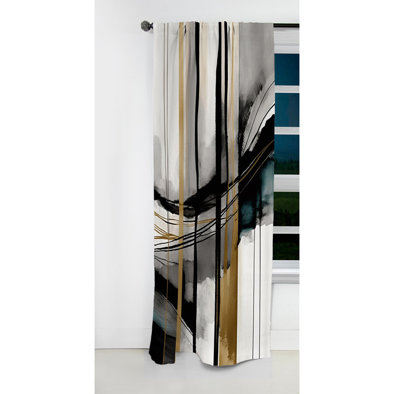 Abstract Transitional Modern Shapes II - Rideau occultant Shapes Abstract - 1 panneaux, L 52 po x L 63 po