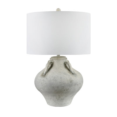 30.5" Ceramic Table Lamp With White Shade