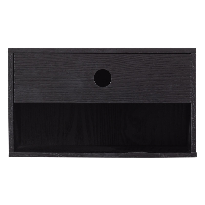 Makiaya 34cm W Manufactured Wood Bedside Table, Black