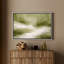 «Modern Modern Green Landscape with Flowing Line Accents», art mural encadré-716957468-716957464