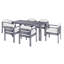 Ensemble de salle à manger 7 pièces pour patio avec table de 70,8 po et coussins amovibles pour l'extérieur, tissu gris