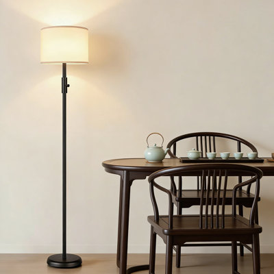 Dimmable Floor Lamp With Linen Shade, 1000 Lumens LED Bulb Included, Modern Standing Lamp With Stepless Dimming For Living Room, Bedroom, Office, And Dining Room