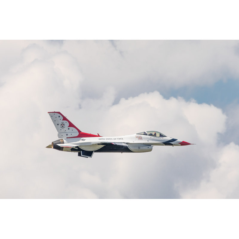 Thunderbirds, avion à réaction, vol à niveau, F-16 Fighting Falcon, H 24 po x l 48 po x P 1,5 po