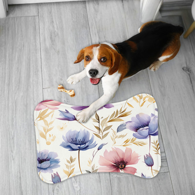 Wild Petals - 1 Piece Bone Shape Feeding Mat and Placemat