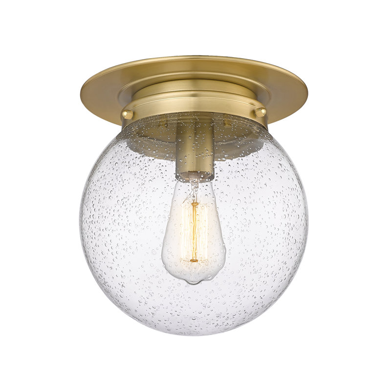 Torreys 1 Light Flush Mount, Laiton héritage, H 10,5 po x l 9 po x P 9 po