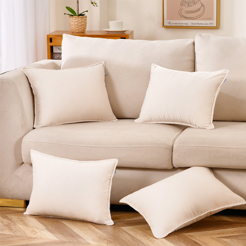 Coussin décoratif en velours, Crème